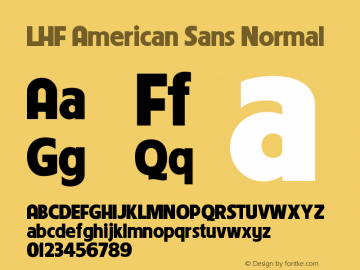 LHF American Sans Normal Version 001.000 Font Sample