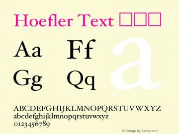 Hoefler Text 常规体 6.1d7e1图片样张