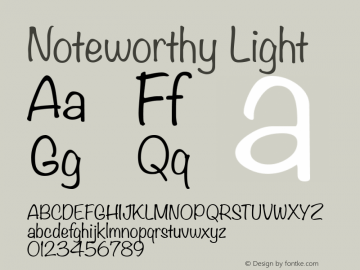 Noteworthy Light 7.0d8e1 Font Sample
