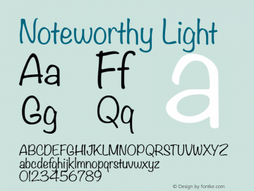 Noteworthy Light 8.0d2e1 Font Sample