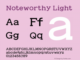 Noteworthy Light 9.0d1e1 Font Sample