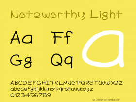 Noteworthy Light 9.0d1e1 Font Sample