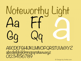 Noteworthy Light 7.0d5e1 Font Sample
