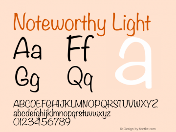 Noteworthy Light 7.0d5e1 Font Sample