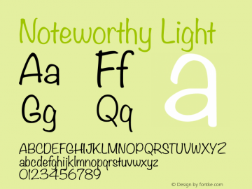 Noteworthy Light 7.0d15e1 Font Sample