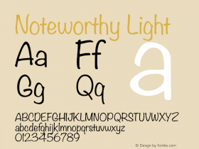 Noteworthy Light 8.0d2e1 Font Sample