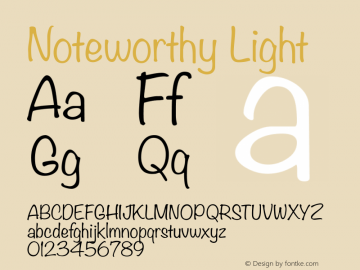 Noteworthy Light 8.0d2e1 Font Sample