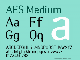 AES Medium Version 001.000 Font Sample