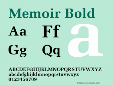 Memoir Bold The IMSI MasterFonts Collection, tm 1995 IMSI Font Sample