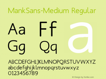 MankSans-Medium Regular 1.0 2004-03-31图片样张