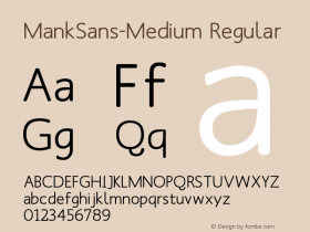 MankSans-Medium Regular 1.0 2004-03-31 Font Sample