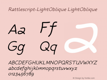 Rattlescript-LightOblique LightOblique Version 004.301图片样张