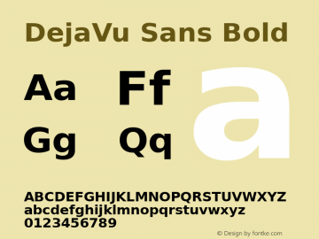 DejaVu Sans Bold Version 2.30 Font Sample