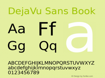 DejaVu Sans Book Version 2.31 Font Sample