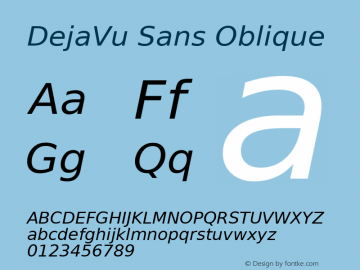 DejaVu Sans Oblique Version 2.34图片样张