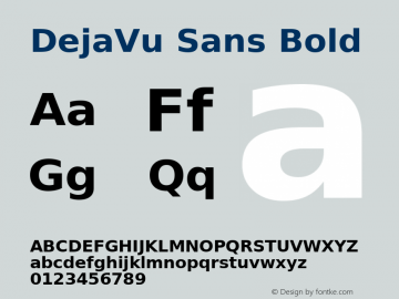 DejaVu Sans Bold Version 2.29 Font Sample