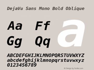 DejaVu Sans Mono Bold Oblique Version 2.34图片样张