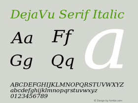 DejaVu Serif Italic Version 2.34图片样张