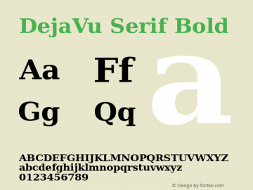 DejaVu Serif Bold Version 2.35 Font Sample