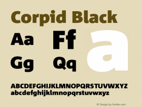 Corpid Black Version 001.072 Font Sample