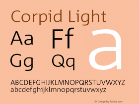 Corpid Light Version 001.072 Font Sample