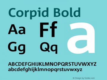 Corpid Bold Version 001.072 Font Sample