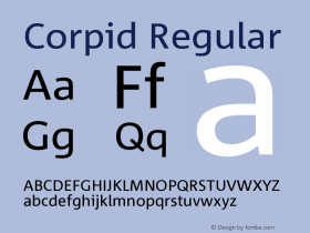 Corpid Regular Version 001.072 Font Sample