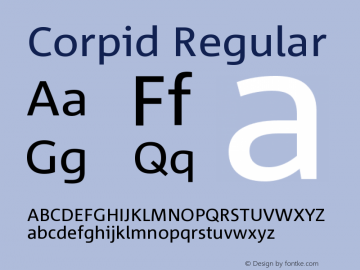 Corpid Regular Version 001.072 Font Sample
