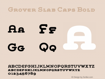 Grover Slab Caps Bold Version 001.000 Font Sample