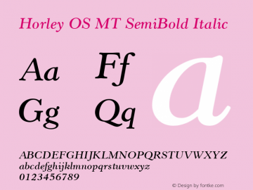 Horley OS MT SemiBold Italic 001.003图片样张