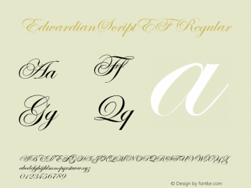 EdwardianScriptEF Regular 001.000 Font Sample