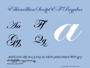 EdwardianScriptEF Regular 001.000 Font Sample