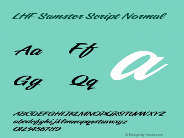 LHF Samster Script Normal Version 001.001 Font Sample