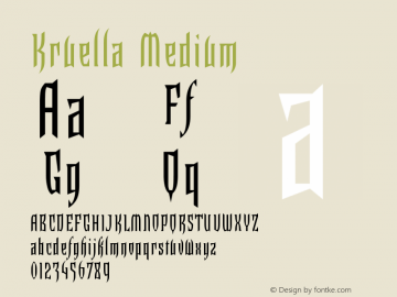 Kruella Medium Version 001.000 Font Sample