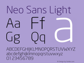 Neo Sans Light Version 001.000图片样张