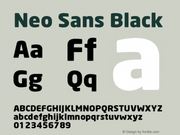 Neo Sans Black Version 001.000 Font Sample