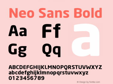 Neo Sans Bold Version 001.000 Font Sample