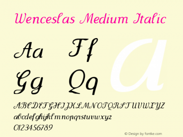 Wenceslas Medium Italic 1.0 2004-06-08 Font Sample