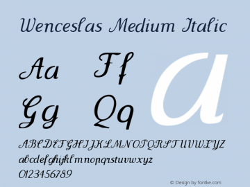 Wenceslas Medium Italic 1.0 2004-06-08图片样张