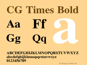 CG Times Bold Version 1.3 (Hewlett-Packard)图片样张