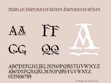 Merlin-DecorativeCaps DecorativeCaps Version 001.000 Font Sample