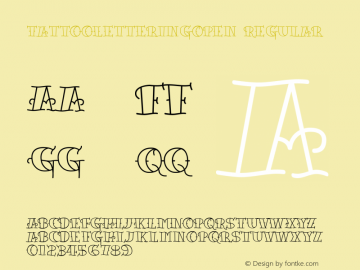 TattooLetteringOpen Regular Macromedia Fontographer 4.1.5 6/30/04 Font Sample