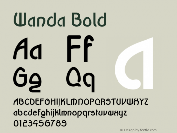 Wanda Bold Macromedia Fontographer 4.1.5 12/15/07 Font Sample