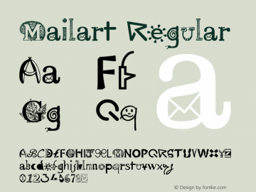 Mailart Regular Macromedia Fontographer 4.1.5 8/7/04图片样张