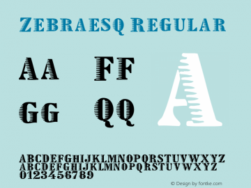 Zebraesq Regular 1.0 2004-07-08 Font Sample