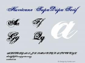 Hurricane SupaDupaSerif v2.75x Font Sample