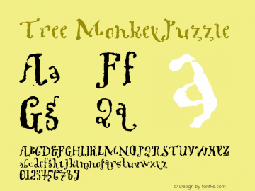 Tree MonkeyPuzzle Version 001.000 Font Sample