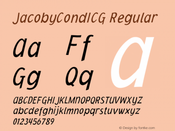 JacobyCondICG Regular 001.000 Font Sample