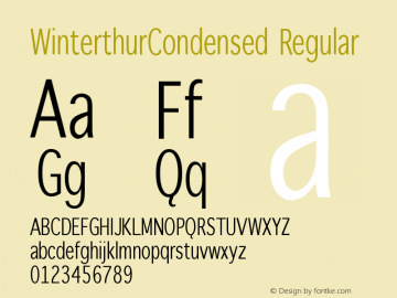 WinterthurCondensed Regular 1.0 2004-07-15图片样张