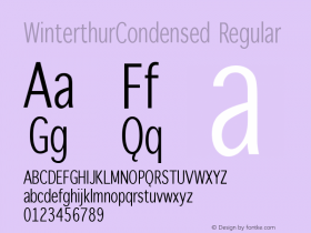 WinterthurCondensed Regular 1.0 2004-07-15 Font Sample